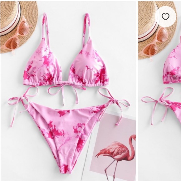 Zaful Pink Tie Dye Bikini - Picture 1 of 3